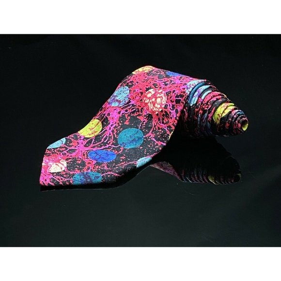 Vintage Men's Bubble Gum Splatter Art Brioni Tie